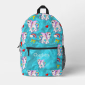 ユニコーン魔法アクア プリントバックパック (正面)