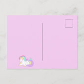 ユニコーン魔法ガーリー第1回パーティの招待状 ポストカード (裏面)