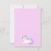 ユニコーン魔法ガーリー誕生日パーティー招待カード 招待状 (裏面)