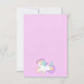 ユニコーン魔法ガーリー誕生日パーティー招待カード 招待状 (裏面)