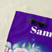 ユニコーン魔法グリッターの女の子名ファンタジー  ビーチタオル (インサイチュ)