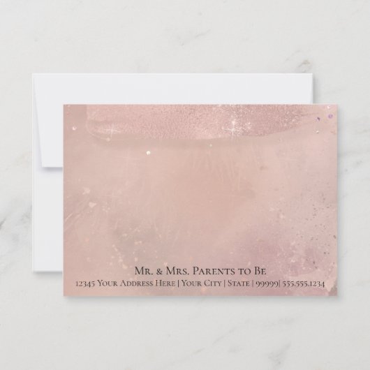 ユニコーン魔法パステルレインボーベビーガールサンキュー ノートカード (裏面)