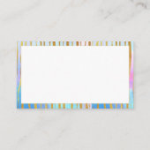 ユニコーン魔法ピンクストライプ金ゴールドモノグラムの 名刺 (裏面)