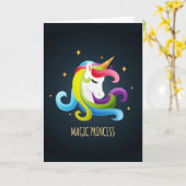 ユニコーン魔法プリンセス カラフル カード (黄色い花)