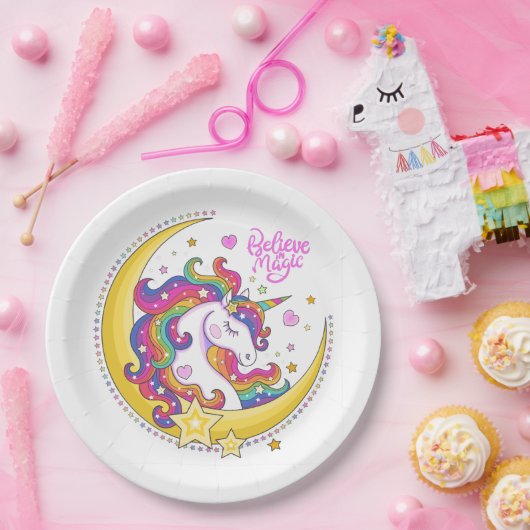 ユニコーン魔法紙プレート ペーパープレート (パーティー)