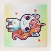 ユニコーン魔法飛んでいる馬の魔法のユニコーン ジグソーパズル (横)