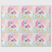 ユニコーン魔法飛んでいる馬の魔法のユニコーン ラッピングペーパー (フラット)