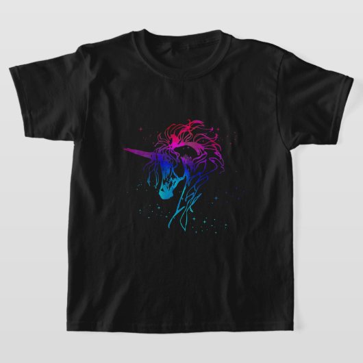 ユニコーン魔法馬ヴィンテージファンタジーアートラブグラフ Tシャツ (レイダウン)