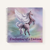 ユニコーン魔法 |パステルカラフルファンタジー水彩 ノートブック (正面)