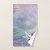 ユニコーン魔法 |パステルカラフルファンタジー水彩 バスタオルセット (ハンドタオル)