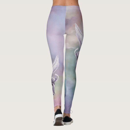 ユニコーン魔法 |パステルカラフルファンタジー水彩 レギンス (裏面)