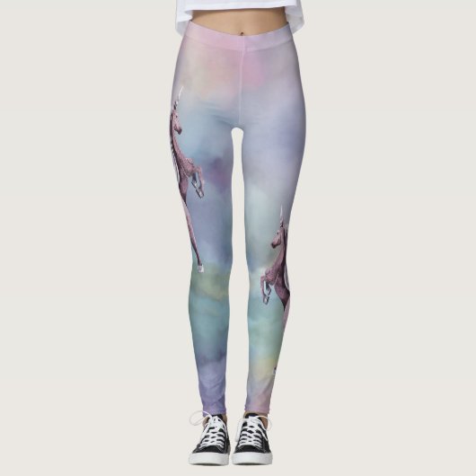 ユニコーン魔法 |パステルカラフルファンタジー水彩 レギンス (正面)