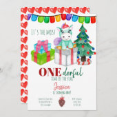 ユニコーン鹿のワンダフルなクリスマス・バースデー 招待状 (正面/裏面)