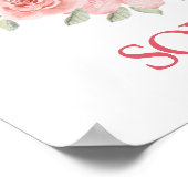 ユニコーン1歳の誕生日ピンクの小さな女の子 ポスター (角)