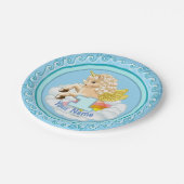 ユニコーン1歳の誕生日紙プレート ペーパープレート (アングル)