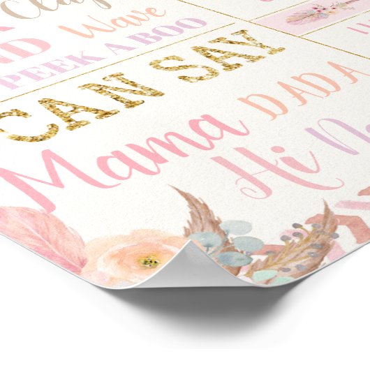 ユニコーン1歳誕生日マイルストーン出生統計ポスター ポスター (角)