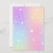 ユニコーン10誕生日金ゴールドピンクマジカルレインボー 招待状 (裏面)