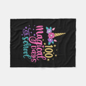 ユニコーン100学校の魔法の日 フリースブランケット (正面(横))