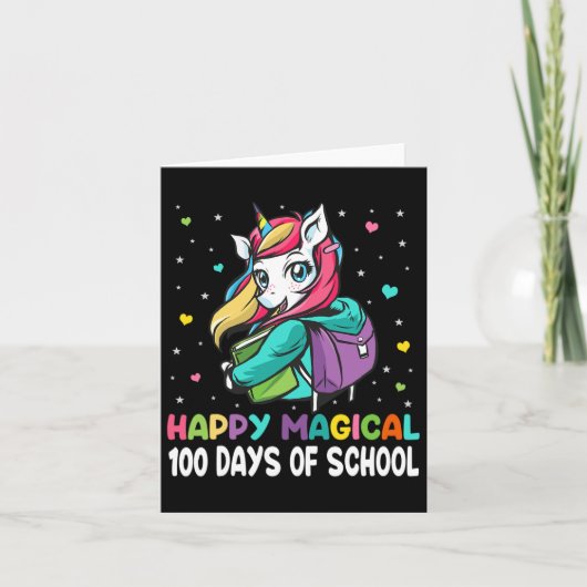 ユニコーン100日ハッピー魔法100日の学校 カード (正面)