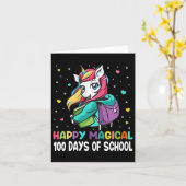 ユニコーン100日ハッピー魔法100日の学校 カード (黄色い花)