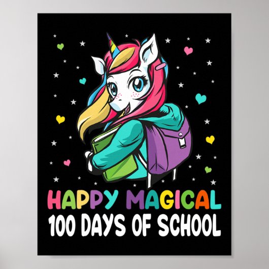 ユニコーン100日ハッピー魔法100日の学校 ポスター (正面)