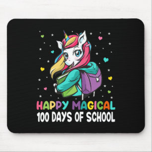 ユニコーン100日ハッピー魔法100日の学校 マウスパッド