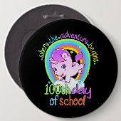 ユニコーン100th Day Of School先生100日 頭が切れる 缶バッジ (正面&裏面)