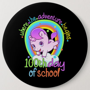 ユニコーン100th Day Of School先生100日 頭が切れる 缶バッジ