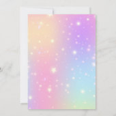 ユニコーン1stバースデーピンクガールフローラレインボー 招待状 (裏面)