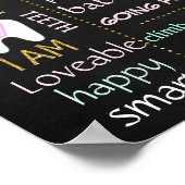 ユニコーン1st最初の誕生日の黒板の看板ポスター ポスター (角)