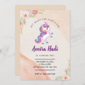 ユニコーン1th誕生日招待状 招待状 (正面/裏面)