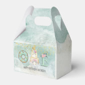 ユニコーン1th誕生日金ゴールドアクアピンク フェイバーボックス (裏面サイド)