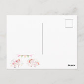 ユニコーン1th birthdayパーティーガールの招待 ポストカード (裏面)