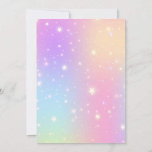 ユニコーン3rd誕生日フェアリーフローラレインボー&スターズ 招待状 (裏面)