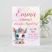 ユニコーン4歳の誕生日、ユニコーンパーティー 招待状 (スタンド正面)