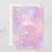 ユニコーン4歳誕生日パーティー 女の子 ピンク パープル 招待状 (裏面)