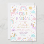 ユニコーン4th誕生日招待状、フォーエバーマジカル 招待状 (正面)