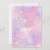 ユニコーン5誕生日招待状ガールピンク金ゴールドかわいい 招待状 (裏面)