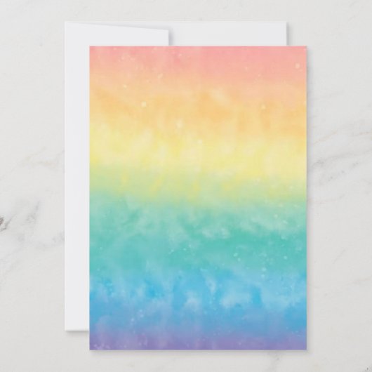 ユニコーン5th誕生日ガールピンクマジカルフィフス 招待状 (裏面)