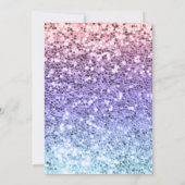 ユニコーン5th誕生日金ゴールドグリッターフローラレインボー 招待状 (裏面)