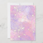 ユニコーン6誕生日ガールピンクフローラレインボー 招待状 (裏面)