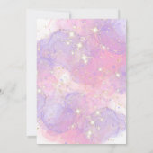 ユニコーン6誕生日招待状ガールパープル&金ゴールド 招待状 (裏面)