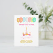 ユニコーン7歳誕生日パーティー招待状 招待状 (スタンド正面)