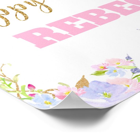 ユニコーン7th誕生日パーティー歓迎ポスター署名 ポスター (角)