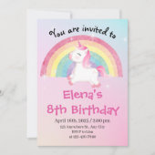 ユニコーン8誕生日 招待状 (正面)