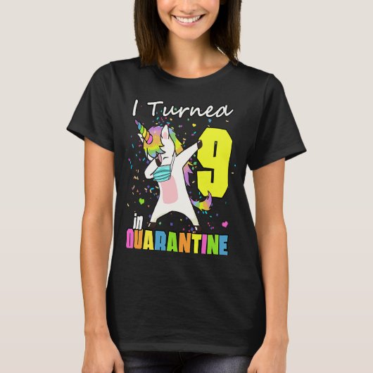 ユニコーン9誕生日Iが検疫で9歳に Tシャツ (正面)
