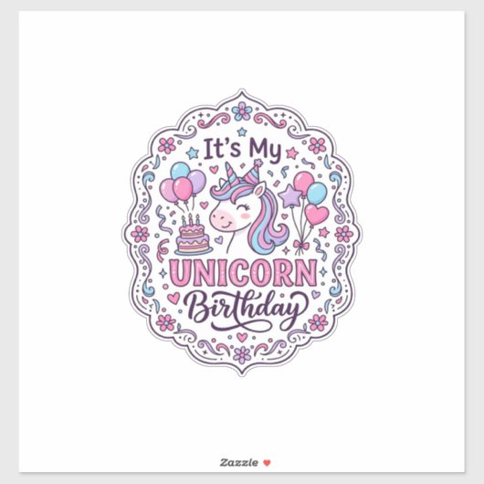 ユニコーン お誕生日おめでとう ユニコーンTシャツ かわいい シール (シート)