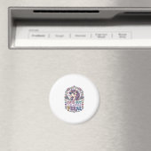 ユニコーン かわいいけどちょっと野生 白背景 C マグネット (インサイチュ (食洗機))