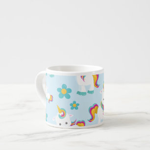 ユニコーン,かわいいユニコーン,花 エスプレッソカップ