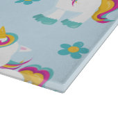 ユニコーン，かわいいユニコーン，花 カッティングボード (角)